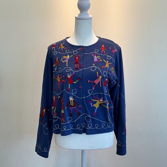 Rare Royal Blue Michael Simon Lite Cardigan Skating Party - Picture 1 of 5
